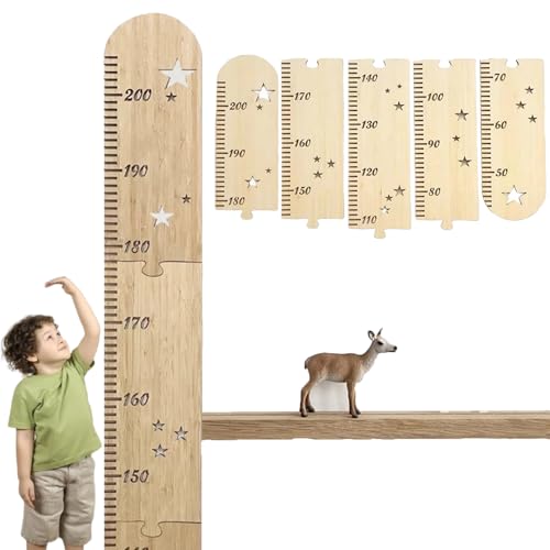 Holz Messlatte Kinder,5 Stück Messlatte Kinderzimmer,Messlatten Kinder Hölzernes Wandlineal,Kinder Höhe Diagramm Wandsticker, Geeignet für Höhen Ca 50 Bis 200 cm,Für Wanddekoration Im Kinderzimmer von CZlinOduMMX