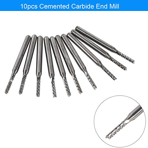 10 Stück 2 Mm Hartmetall-Schaftfräser Gravur-Bits, Schnitzbohrer, SMT/CNC/Leiterplattenschneider, 4 X 3 X 2 Fräser, 1 Mm von CaCaCook