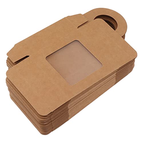 25 Zählklappbarer Speicher -Kraftpapier -Weinflaschenbox mit Hängenden Hakenfenster, Robust und Schön, Sicher und Mehrzweck für Hochzeitsboxen von CaCaCook