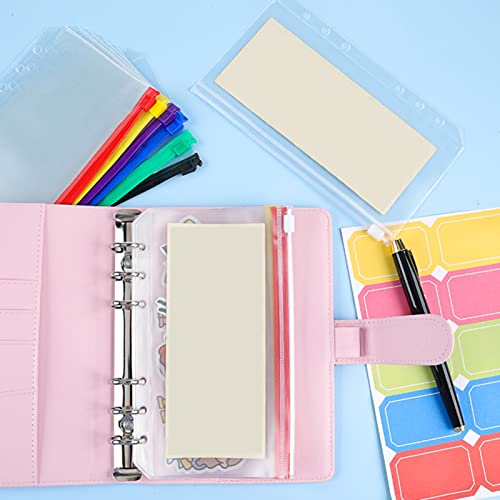 Binder Binder A6 18 * 11 * 1 12 Stück A6 Bindertaschen Transparent PVC 6-Loch Bindertaschen Reißverschlussordner Kunststoff Geld Budget Umschläge (A6-Reißverschlusstasche) von CaCaCook