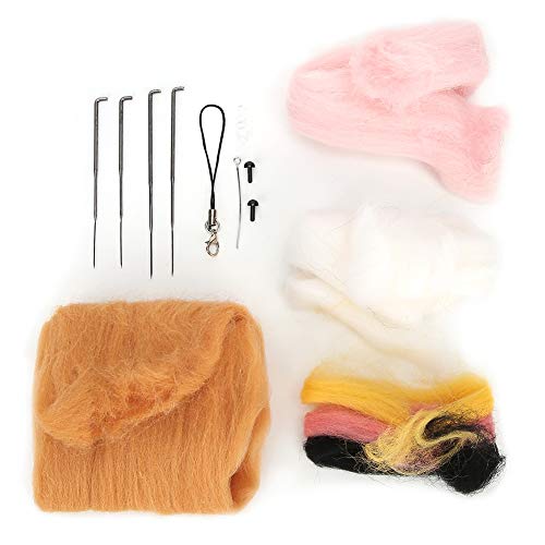 CaCaCook Nadelfilz-Starter-Set, Tierpuppenform, Basteln, Basteln, Materialtasche, Handgefertigte DIY-Materialtasche, Plüschpuppe (Schweinchen Shiba Inu) von CaCaCook