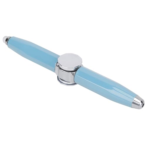 CaCaCook Tragbarer Drehkugelschreiber mit LED-Licht, Anti-Stress-Stift für Studenten, drehbare Fidget-Kugelschreiber (Hellblau) von CaCaCook