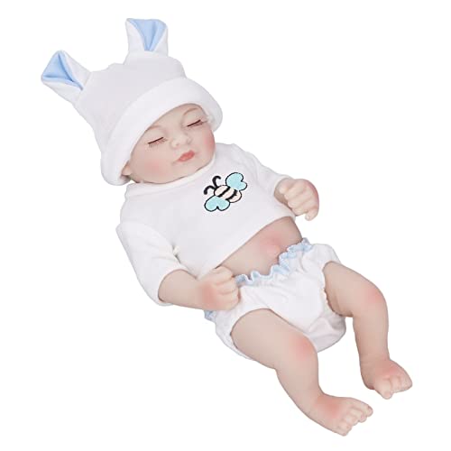 CaCaCook Vollsilikon-Babypuppe für Mädchen, Lebensechte Babypuppe, Simulierte Babypuppe für Mädchen, Weiches Silikon, Tolles Handgefühl, Geeignet für (Mädchen mit von CaCaCook