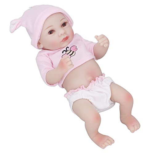 CaCaCook Vollsilikon-Babypuppe für Mädchen, Lebensechte Babypuppe, Simulierte Babypuppe für Mädchen, Weiches Silikon, Tolles Handgefühl, Geeignet für (Mädchen mit von CaCaCook