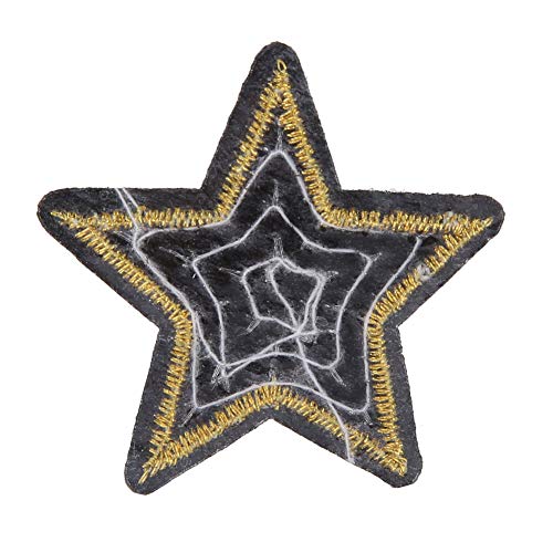 Gold Star Stoff Patch Gold Star Craft 6×6×1 12 Stück Diy Pailletten Stern Muster Stickerei Aufkleber Kleidung Patch Zubehör von CaCaCook