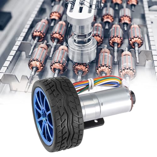 Roboter-Kit, Encoder-Getriebemotor mit Montagehalterung, 65-mm-Rad-Kit, Kompatibel für Smart Car Robot DC12V (Geschwindigkeit 100) von CaCaCook