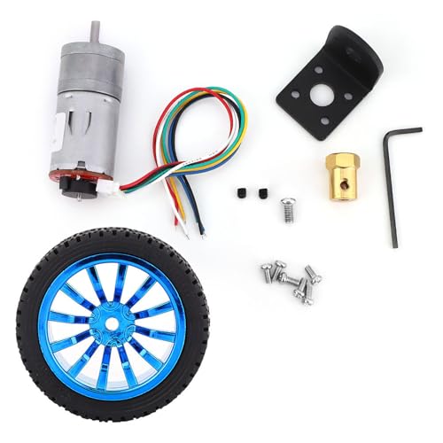 Roboter-Kit, Encoder-Getriebemotor mit Montagehalterung, 65-mm-Rad-Kit, Kompatibel für Smart Car Robot DC12V (Geschwindigkeit 1000) von CaCaCook