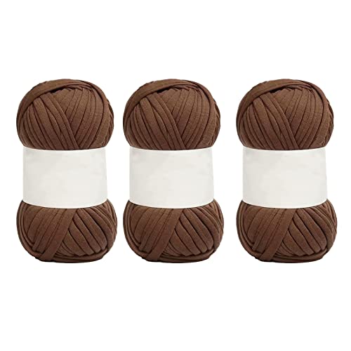 Teppich -Strickgarn, Spaghetti -Garn, Weiche Hellfreundliche, Helle Farbfarbgarne aus Baumwolle, 5pcs Zum Häkeln, Stricken von DIY (Dunkler Khaki) von CaCaCook