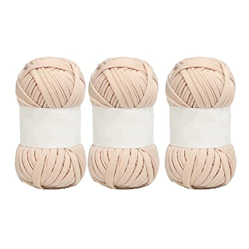 Teppich -Strickgarn, Spaghetti -Garn, Weiche Hellfreundliche, Helle Farbfarbgarne aus Baumwolle, 5pcs Zum Häkeln, Stricken von DIY (Leichte Bräune) von CaCaCook