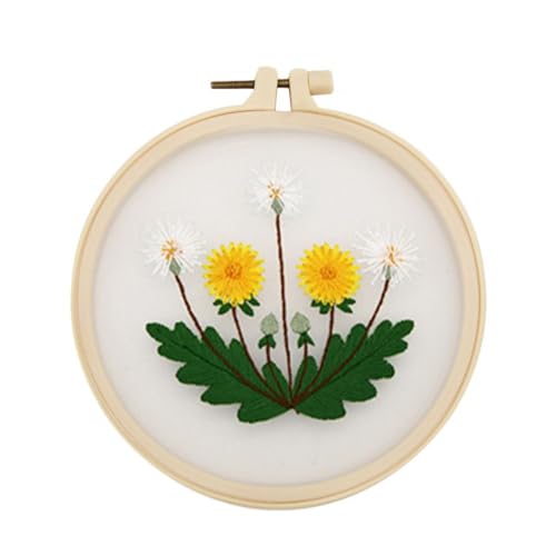 CaFfen Sticken Set DIY Embroidery Dandelion Flower Painting Interesting Handicrafts DIY Material Kits Beginner Embroidery Kit Stitch Kit Embroidery Kit(9) von CaFfen