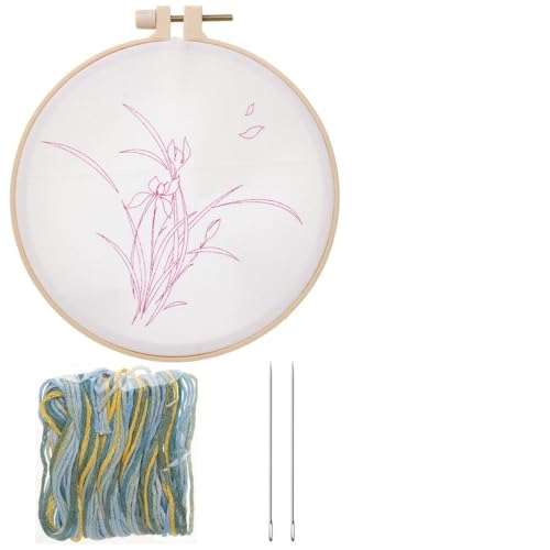 CaFfen Sticken Set Embroidery Kit DIY Needlework Tools Beginner Cross Stitch Artcraft with Embroidery Hoop Embroidery Kit(02) von CaFfen