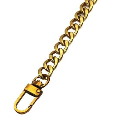 CaFfen Taschenkette Taschenkette aus Stahl – 9 mm Metall, abnehmbarer Ersatz-Schultergurt for Crossbody-Taschen, for Handtaschen, Gürtelgriff, schwer, stark Kette FüR Tasche(Vintage Gold,120cm) von CaFfen