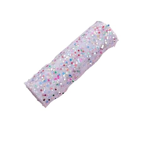 CaFfen TüLl Bunte Glitter Pailletten Tüll Rolle 10 Yards 15cm Hochzeit Deco DIY Handwerk Geburtstag Party Supplies TüLl Meterware(White) von CaFfen