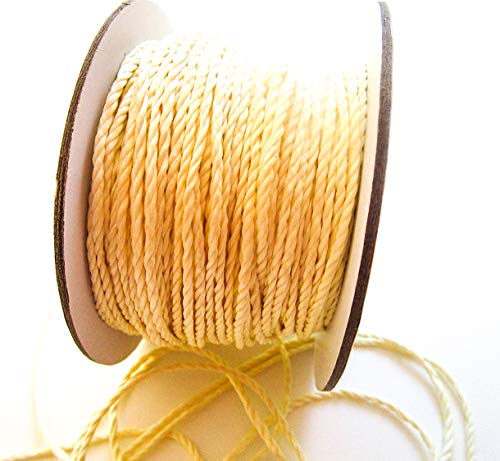 50m Kordel 3 mm breit Schnur Kordelband gedrehtes Band (Creme) von CaPiSo