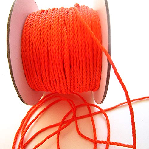 50m Kordel 3 mm breit Schnur Kordelband gedrehtes Band (Orange) von CaPiSo