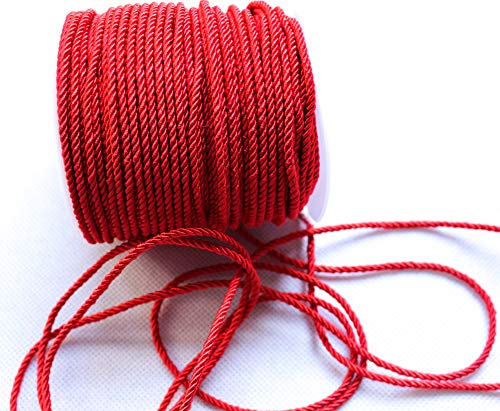 50m Kordel 3 mm breit Schnur Kordelband gedrehtes Band (Spezial Rot) von CaPiSo