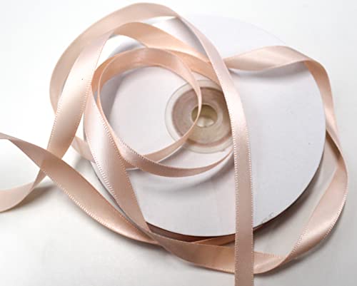 CaPiSo® 25m Satinband 10mm Beidseitig Glänzend Geschenkband Dekoband Schleifenband Dekoration Hochzeit (Apricot, 25m) von CaPiSo