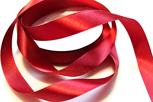 CaPiSo® 25m Satinband 10mm Beidseitig Glänzend Geschenkband Dekoband Schleifenband Dekoration Hochzeit (Bordeaux, 25m) von CaPiSo