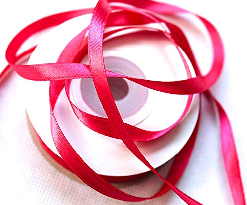 CaPiSo® 25m Satinband 10mm Beidseitig Glänzend Geschenkband Dekoband Schleifenband Dekoration Hochzeit (Fuchsia, 25m) von CaPiSo