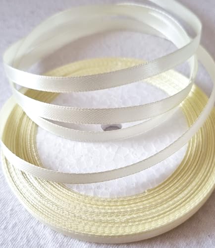 CaPiSo 100m Schleifenband 6mm Geschenkband Stoffband Dekoband Dekoration Hochzeit Glückwünsche Weihnachten (Creme, 20m) von CaPiSo