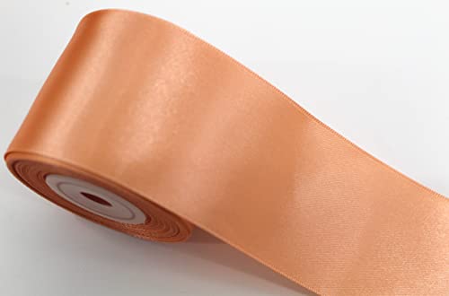 CaPiSo 10m Premium-Satinband 50mm Schleifenband Geschenkband Dekoband Dekorationsband Weihnachten Hochzeit (Apricot) von CaPiSo