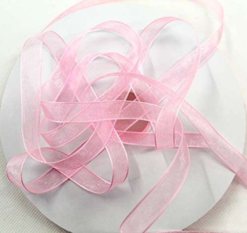 CaPiSo 10mm Organzaband Schleifenband Geschenkband Chiffonband Organza (Rosa, 100m) von CaPiSo