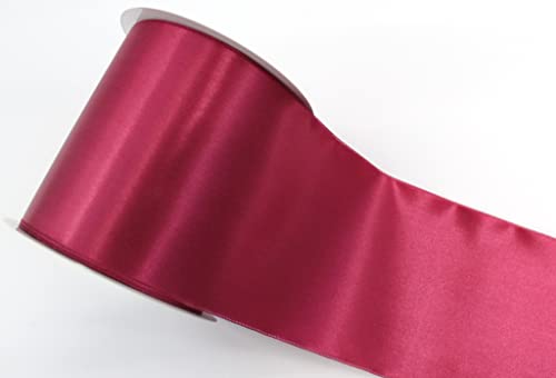 CaPiSo 22m Satinband 100 mm Schleifenband 10cm Breite Geschenkband Tischläufer Dekoband Dekoration Weihnachten Hochzeit (Bordeaux, 22m) von CaPiSo