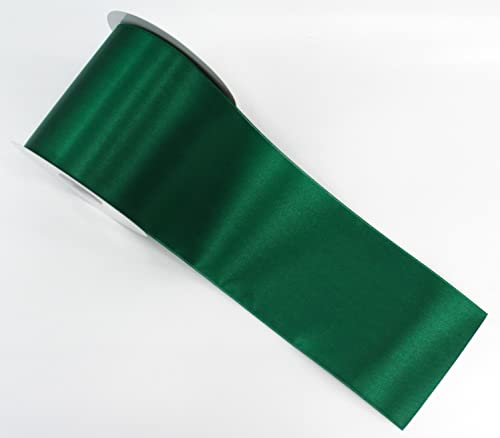 CaPiSo 22m Satinband 100 mm Schleifenband 10cm Breite Geschenkband Tischläufer Dekoband Dekoration Weihnachten Hochzeit (Dunkelgrün, 22m) von CaPiSo