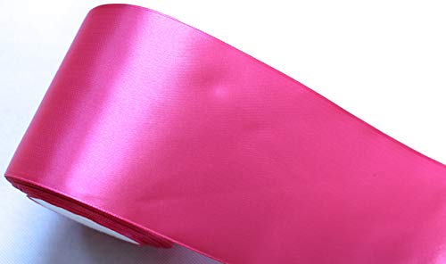 CaPiSo 22m Satinband 100 mm Schleifenband 10cm Breite Geschenkband Tischläufer Dekoband Dekoration Weihnachten Hochzeit (Dunkles Rosa, 22m) von CaPiSo