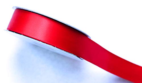 CaPiSo 25m 15mm doppelseitiges Satinband Premium-Qualität Schleifenband Satin Dekoband Geschenkband beidseitig glänzend (Rot) von CaPiSo