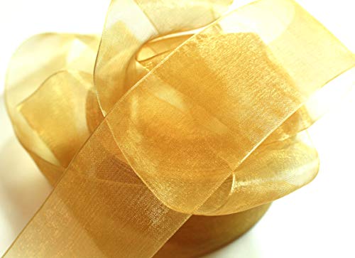 CaPiSo 45m Organza 50mm Breite 5cm Organzaband Schleifenband Geschenkband Organza (Hellbraun, 45m) von CaPiSo