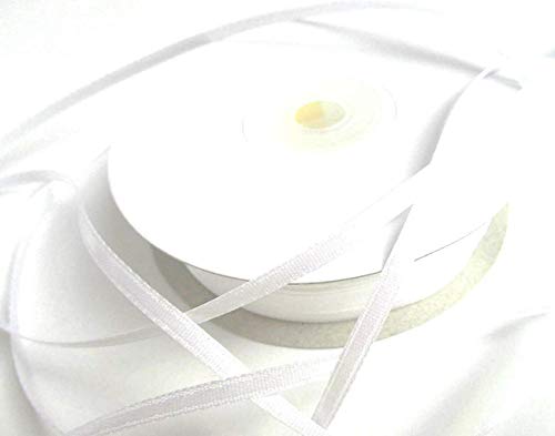 CaPiSo 50m Rolle 3mm Schleifenband Satinband Geschenkband dünnes Band Geschenk Stoffband Satin Hochzeitskarten Bastelband Hochzeit (Weiss) von CaPiSo