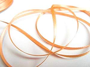 CaPiSo 50m Rolle 3mm Schleifenband Satinband Geschenkband dünnes Band Geschenk Stoffband Satin Hochzeitskarten Bastelband Hochzeit (Apricot) von CaPiSo