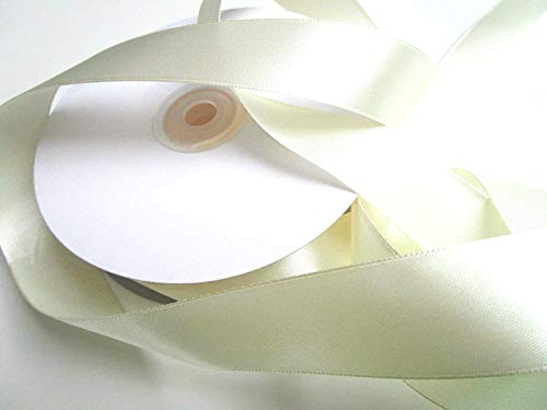 CaPiSo 50m Satin 15mm doppelseitiges Schleifenband 1,5cm Geschenkband Dekoband Dekoration Satin Satinband (Creme) von CaPiSo