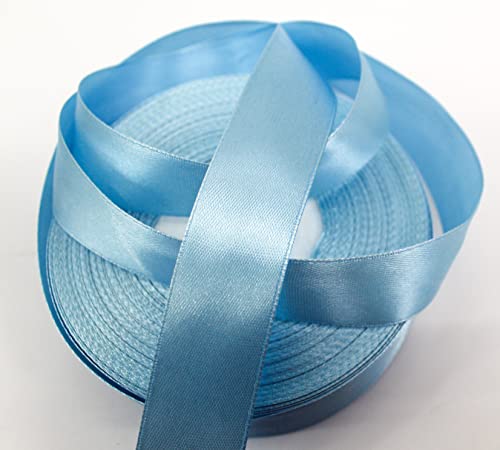 CaPiSo 50m Satin-Schleifenband 25mm Breite 2,5cm Dekorationsband Dekoband Satinband Geschenkband (Hellblau) von CaPiSo