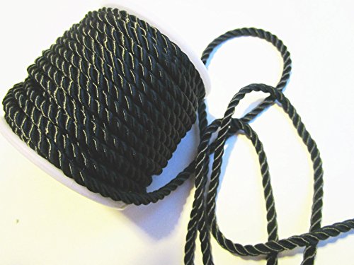 CaPiSo Kordel 15m x 4mm Drehkordel KORDELBAND Dekoband SCHLEIFENBAND Schnur (Schwarz) von CaPiSo