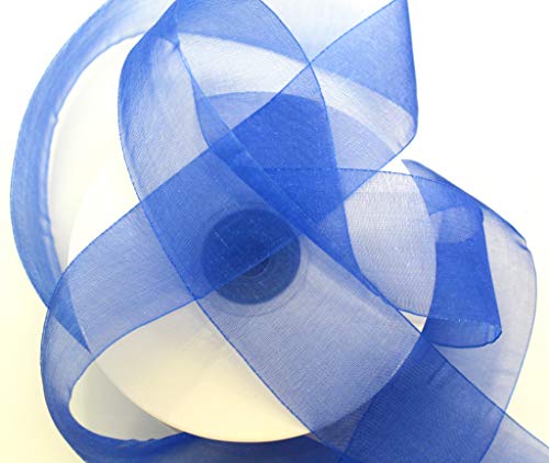 CaPiSo Organza -Schleifenband in 4 cm Breite 40mm mit Webkante Geschenkband Organzaband Dekorationsband Dekoband Chiffon Hochzeit (Blau, 25m) von CaPiSo