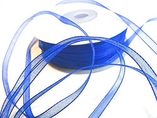 CaPiSo Organza -Schleifenband in 6mm Breite mit Webkante Organzaband Chiffon Chiffonband Durchsichtig Schleifenband (Blau, 50m) von CaPiSo