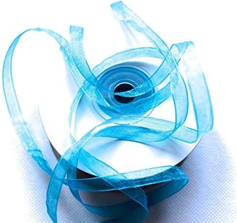 CaPiSo Organza -Schleifenband in 6mm Breite mit Webkante Organzaband Chiffon Chiffonband Durchsichtig Schleifenband (Eisblau, 50m) von CaPiSo