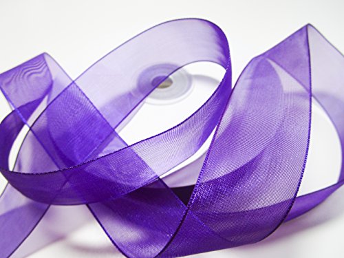 CaPiSo SCHLEIFENBAND Organza 50m x 25mm Organzaband Geschenkband DEKOBAND Hochzeit Antennenband (Lila, 50m) von CaPiSo