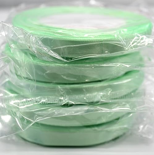 CaPiSo Satinband 10mm für Schleife Stoffband Geschenkband Schleifenband Geschenkschleife (Mint, 5x20m) von CaPiSo