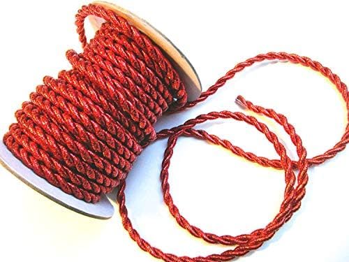 KORDEL ca.15m x 4mm Drehkordel KORDELBAND Dekoband SCHLEIFENBAND Schnur Adventskalender Weihnachten (Rot Glanz) von CaPiSo