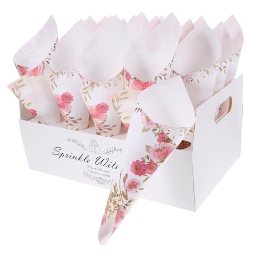 1 Satz Hochzeitspapierprodukte Papiertüten Für Lebensmittel Papierkegel Waffeln Halter Für Konfettikegel Konfetti- Und Ständer Bonbontüten Aus Papier Wursttüten Kraftpapier Cabilock von Cabilock