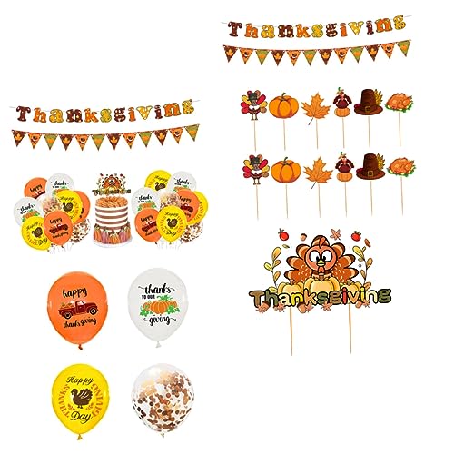 1 Set Truthahn Ahornblatt Luftballons Herbst Kürbis Herbst Dekorationen Für Zuhause Herbst Heimdekor Grüne Kuchenbällchen Erntedankfest Cupcake Topper Cabilock von Cabilock