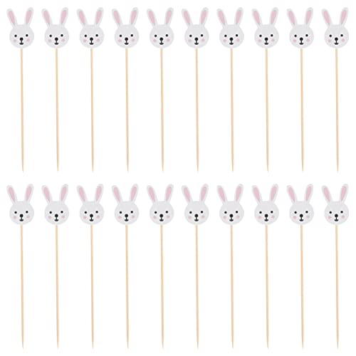 100 Stücke Ostern Hase Cupcake Topper Kinder Kuchen Topper Kaninchen Obst Cake Cocktail Picks Tortenstecker Cocktailspieße Tortendeko Baby Jungen Mädchen Geburtstag Party Muffin Deko Osterdeko von Cabilock