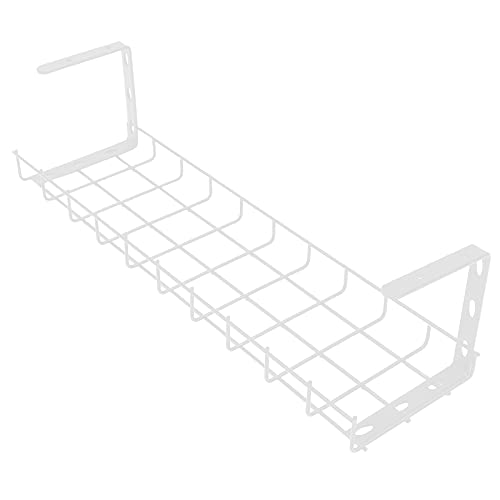 1stk Lagerregal Steckdosenleiste Schreibtischablage Kabelbrett Schreibtischkorb Aus Draht Kabelmanagement-Rack Für Den Schreibtisch Metallkabel Weiß Eisen Büro Container von Cabilock