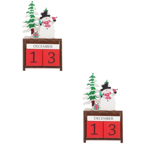 2St Weihnachtskalender aus Holz weihnachtsregal dekoration Desktop-Weihnachtskalender christmas decorations table weihnachtsdeko schreibtisch das Weihnachtsdekorationen Cabilock von Cabilock