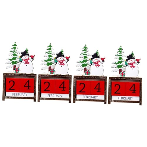 4 Sätze Weihnachtskalender Weihnachtsschmuck Gefälligkeiten Für Weihnachtsfeiern Weihnachtsdekoration Weihnachtszubehör Weihnachts-countdown-kalenderblöcke Weihnachtsgeschenk Holz Cabilock von Cabilock