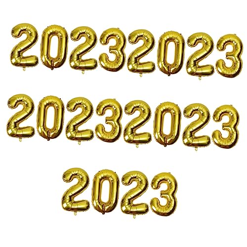 5 Sets 2023 Aluminiumfolienballon Golddekor Zahlenballons Blaue Ballons 2023 Neujahrsballon Alphabet Zahlenballon Neujahr Partyballon Dekorativer Zahlenballon Cabilock von Cabilock