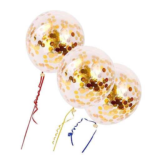 5 Stück 12 Dekorationsballon runder konfettiballon geburtstag ballon dekor Luftballons zur Babyparty Konfetti-Luftballons zur Hochzeit Latexballon dekorativer Luftballon Golden Cabilock von Cabilock